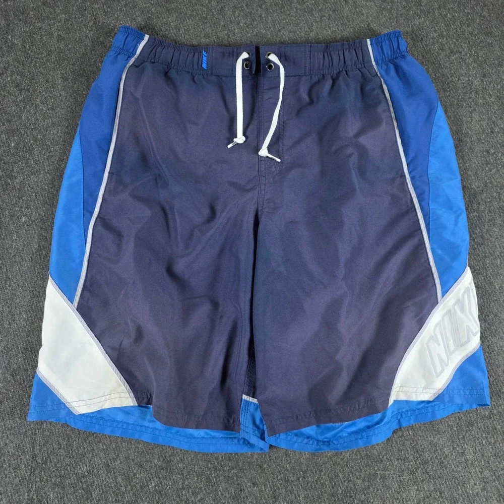 Nike‎ Board Shorts Mens Large Blue Colorblock Board Shorts Sun Faded